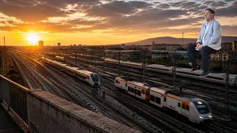 Oriol Junqueras i la linea orbital de tren