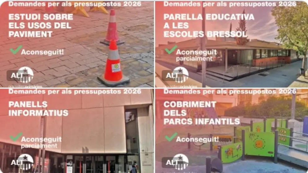 demandes de Granollers Primaries aceptades per el PSC pel presupòst del 2026