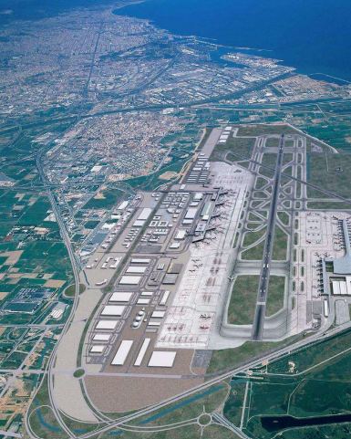 Vista aérea actual Aeropuerto de El Prat