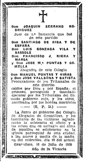 Oficio 16 julio 1939