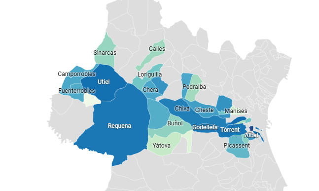 Los pueblos afectados por la dana 29-10-25 con importantes daños materiales