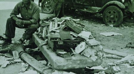 Granollers, después del bombardeo. Biblioteca Nacional de España