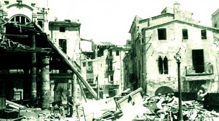 Plaza de la Porxada. Archivo de la Abadia de Montserrat. Fons Perera