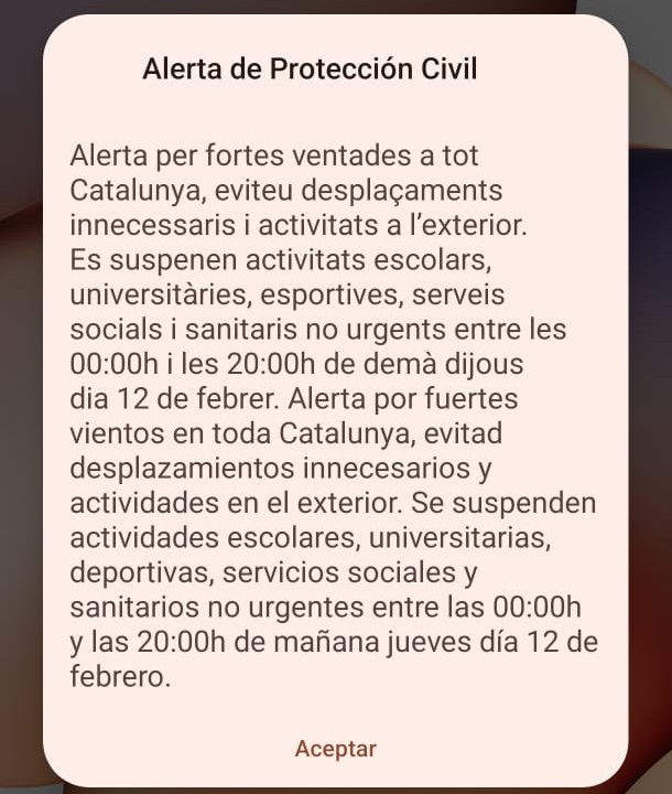 Alerta a Granollers per dijous 12 de febrer