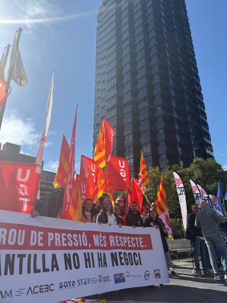 manifestació treballadors de la Caixa en Barcelona