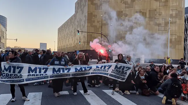 Una de las manifestaciones de hoy
