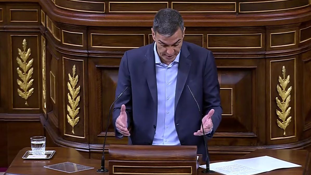 Pedro Sánchez en el hemiciclo hoy